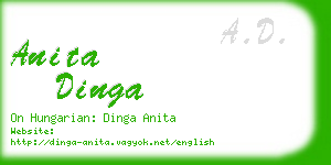 anita dinga business card